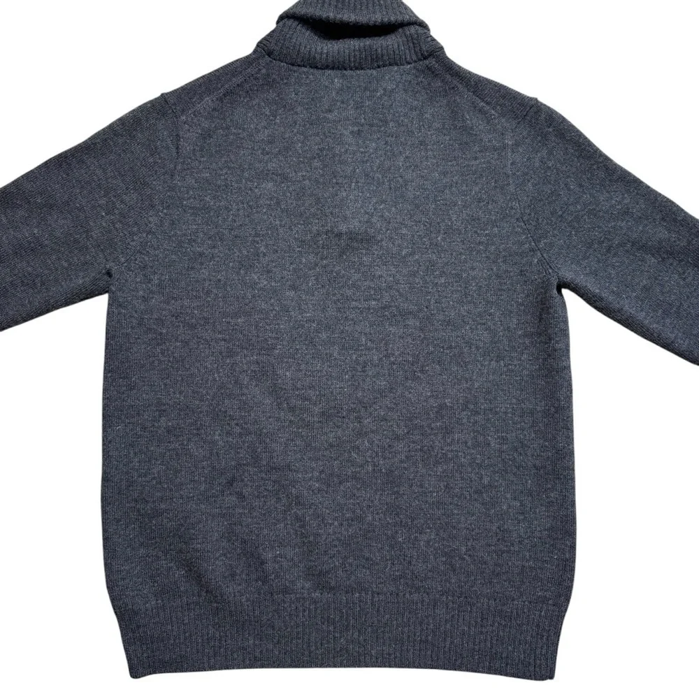 J.Crew Shawl Collar 100% Merino Wool Grey Sweater Size M